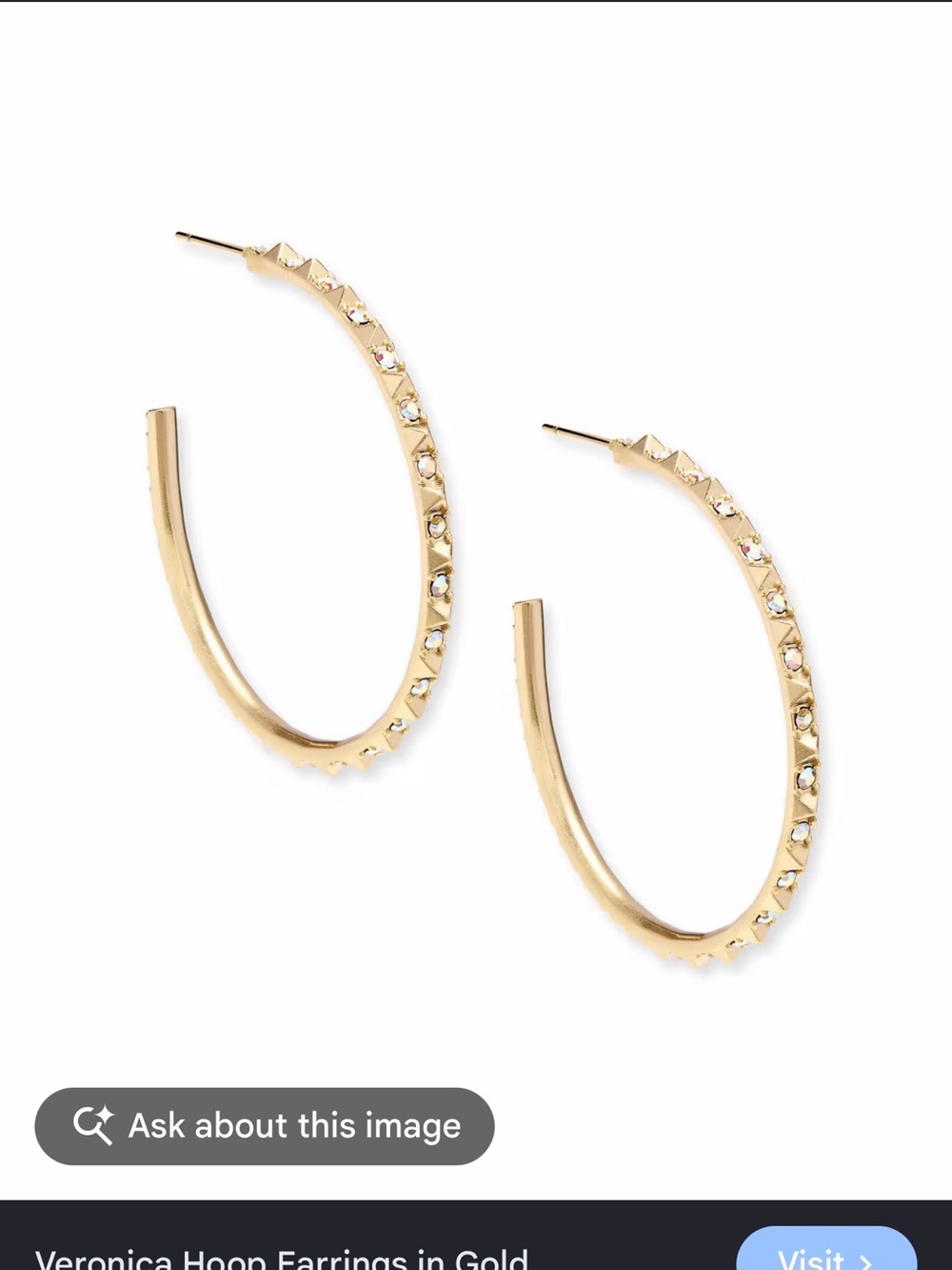 Kendra Scott Gold Hoop Earrings with Crystal Studs